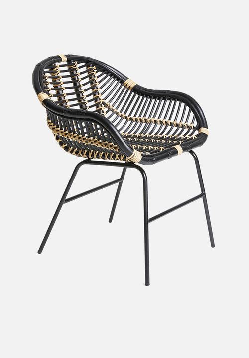 Sixth Floor - Rattan armchair - black