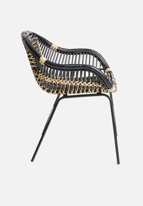 Sixth Floor - Rattan armchair - black
