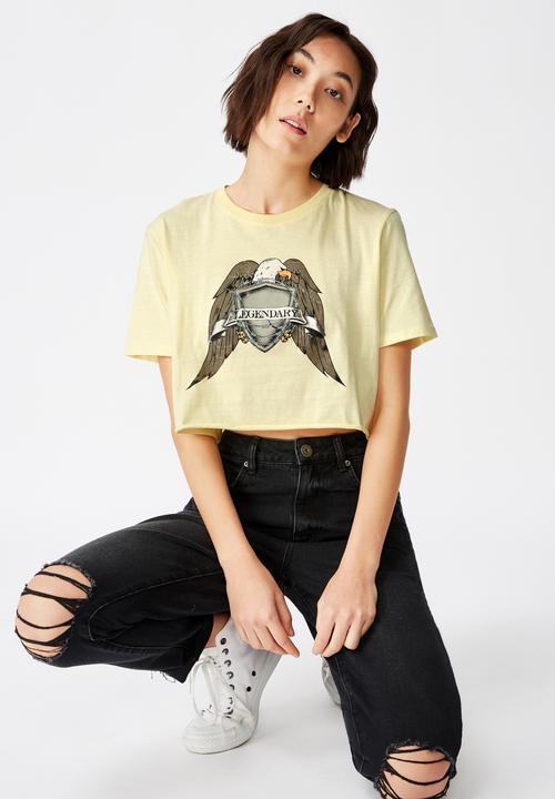 Factorie - Short sleeve raw edge - yellow 