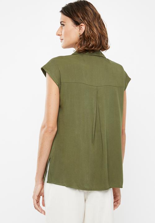 edit - Longer length utility shirt - khaki