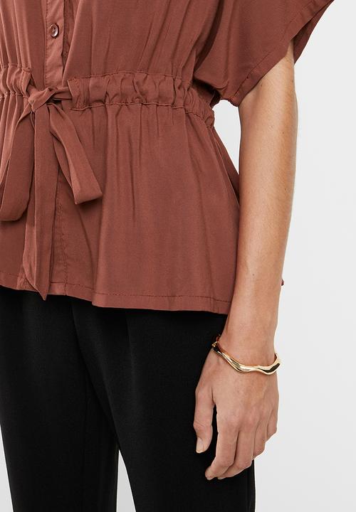 edit - Short sleeve button through - rust