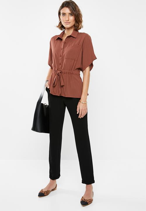 edit - Short sleeve button through - rust