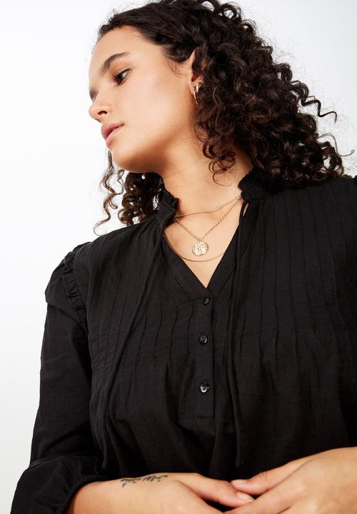Cotton On - Casey blouson sleeve blouse - black