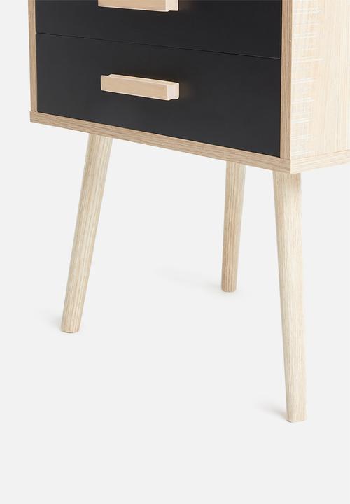 Sixth Floor - Alva pedestal - black & natural
