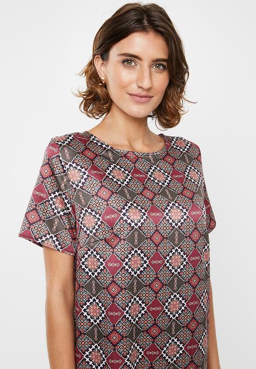 edit - Sleeved shift dress - multi