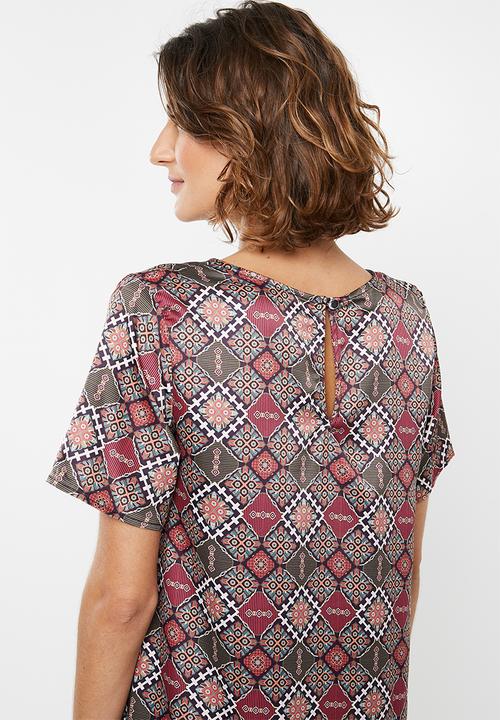 edit - Sleeved shift dress - multi