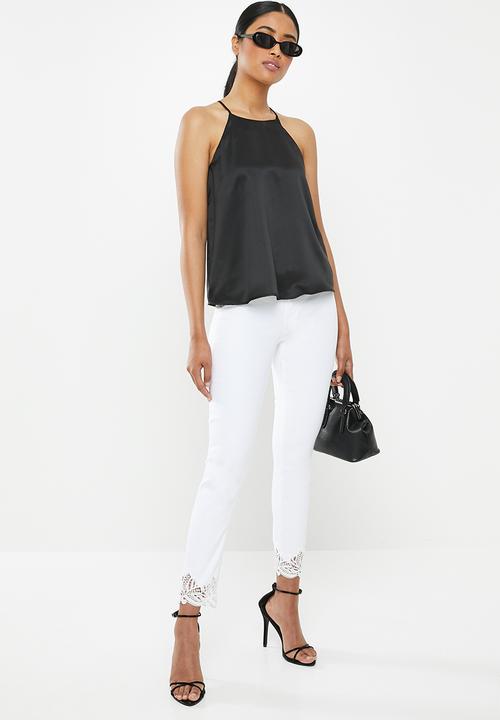 SISSY BOY - Axel skinny with crochet hem - white