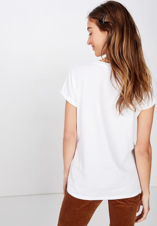 Cotton On - Classic photo short sleeve tee malibu palm - white