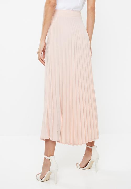edit - Pleated maxi skirt - pink