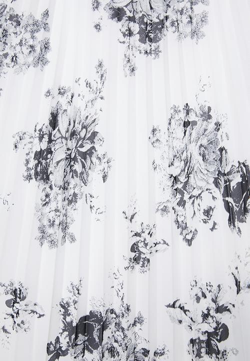 edit - Pleated maxi skirt - black & white
