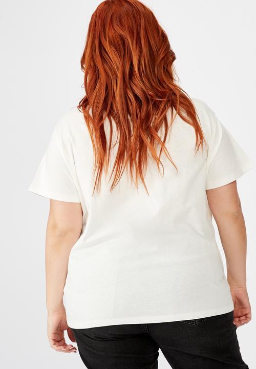 Cotton On - Curve graphic tee merry baby - cream 