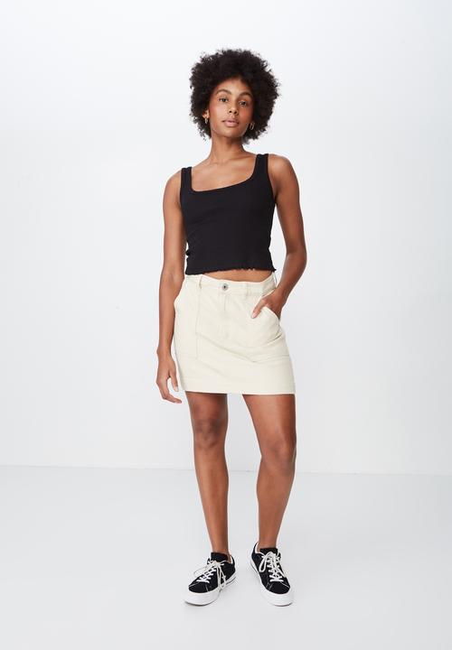 Factorie - Picot trim detail tank top - black