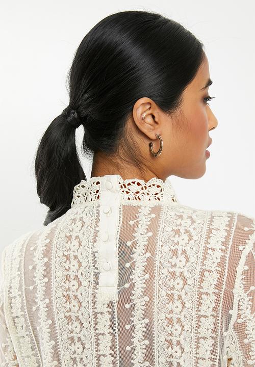 Missguided - Victoriana lace blouse - cream