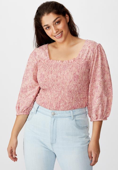 Cotton On - Curve puff sleeve - pink