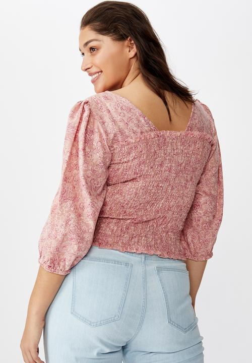 Cotton On - Curve puff sleeve - pink