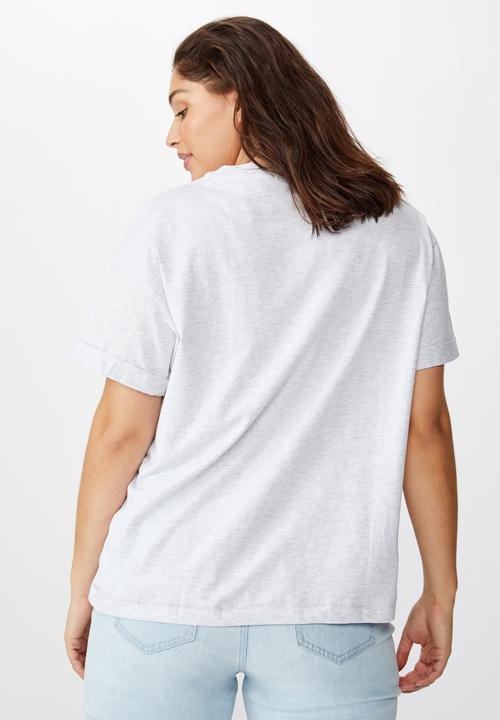 Cotton On - Curve relaxed boyfriend tee - grey 