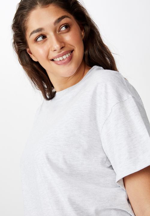 Cotton On - Curve relaxed boyfriend tee - grey 