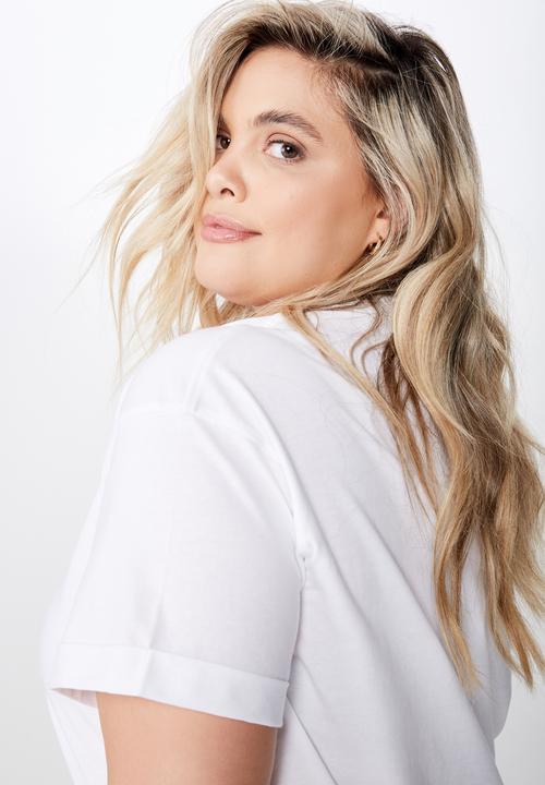 Cotton On - Curve relaxed boyfriend tee - white