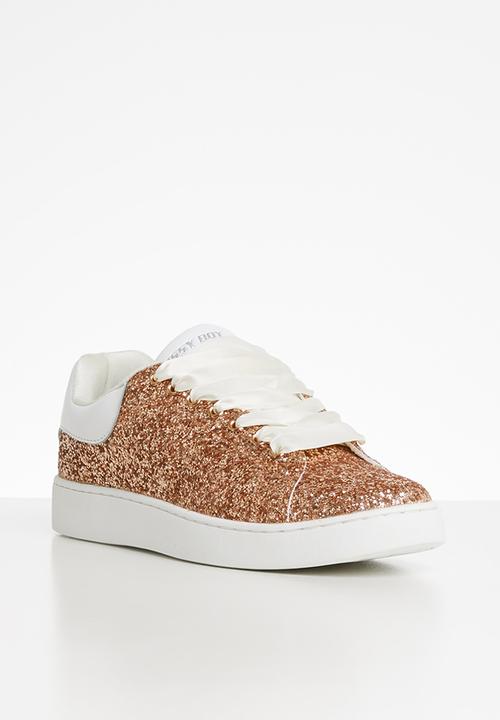 SISSY BOY - Glitter flatform sneaker - gold