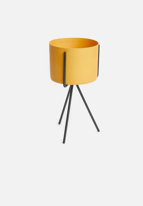 Present Time - Pedestal plant pot set - ochre yellow