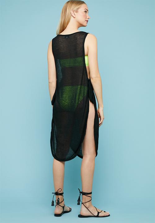 Superbalist - Side tie cover up - black