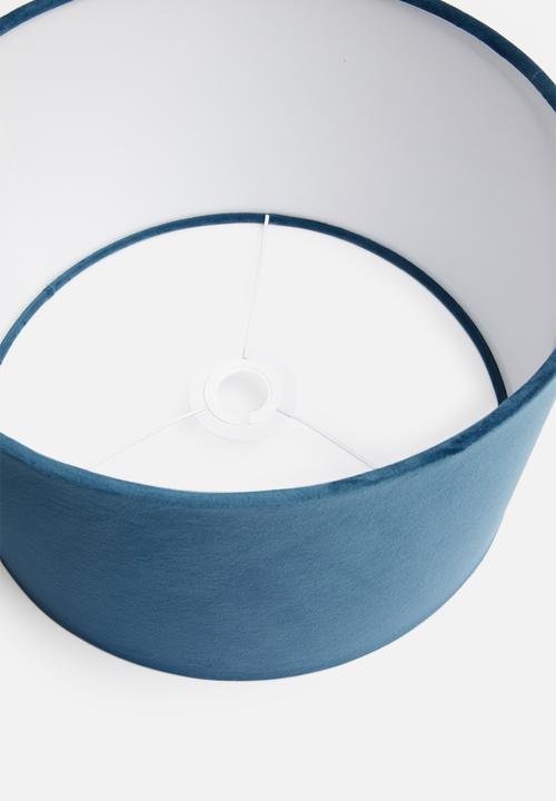 Sixth Floor - Velvet barrel lampshade - blue