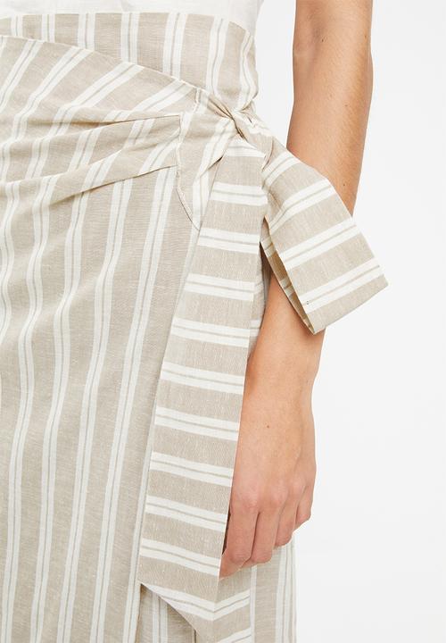edit - Linen blend skirt - beige & cream 