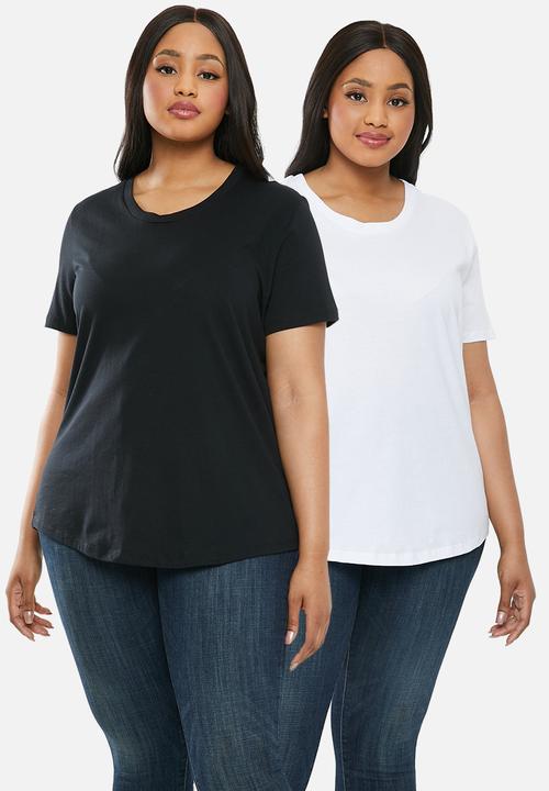 Superbalist - 2 Pack scoop neck tee - black & white