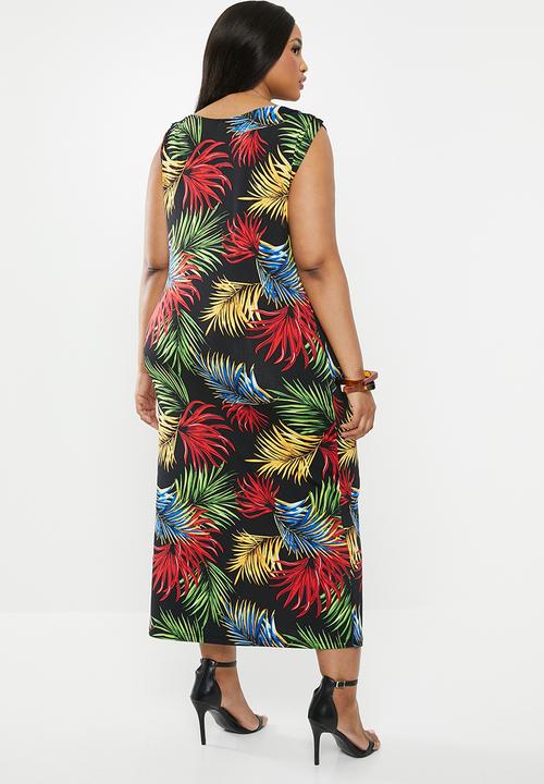 edit Plus - Cowl front classic dress - multi