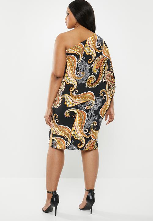 edit Plus - One shoulder asymmetrical dress - multi
