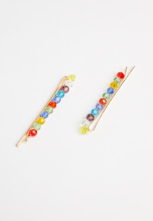 Superbalist - Multi stone hair clip set - multi
