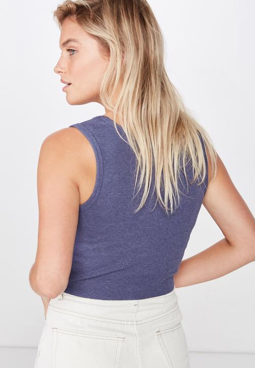 Cotton On - The sister crop tank top - blue 