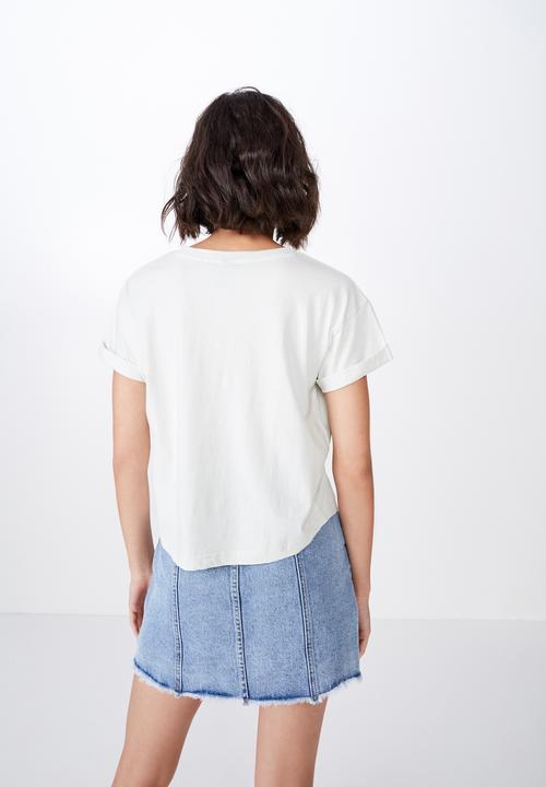 Factorie - Curved hem short sleeve tee - green