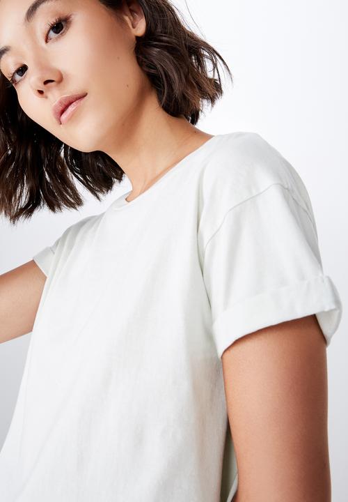 Factorie - Curved hem short sleeve tee - green