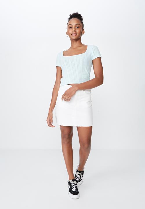 Factorie - Classic denim skirt - white