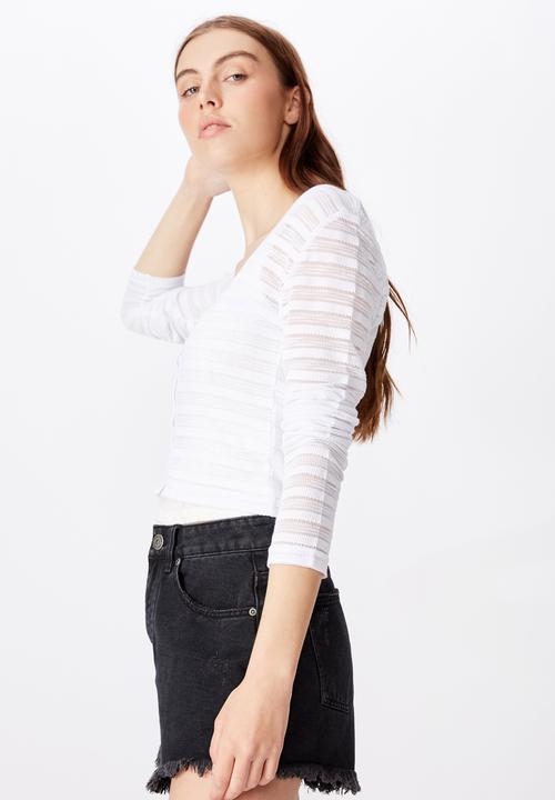 Factorie - Textured table cardi - white