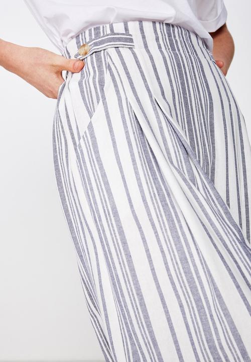 Cotton On - Luna button culotte Lizzie stripe - blue & white