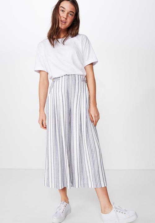 Cotton On - Luna button culotte Lizzie stripe - blue & white