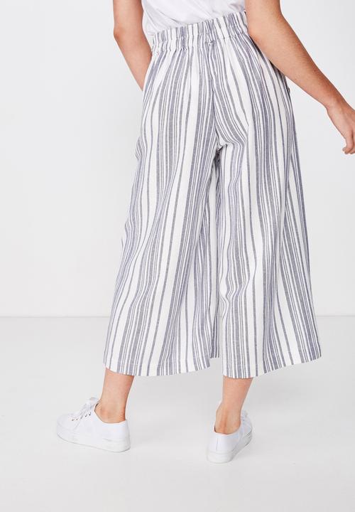 Cotton On - Luna button culotte Lizzie stripe - blue & white