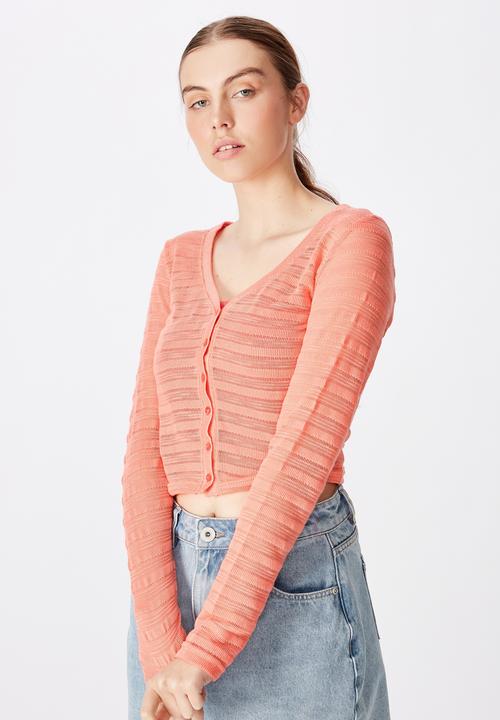Factorie - Textured table cardi - orange 