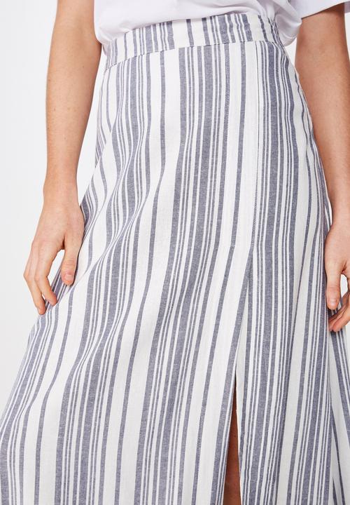 Cotton On - Woven Whitney midi skirt - blue & white 
