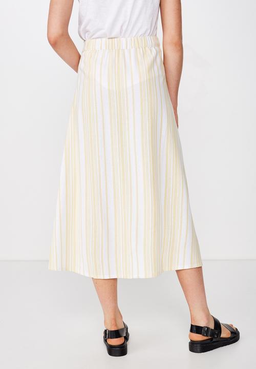 Cotton On - Woven whitney midi skirt - yellow & white 