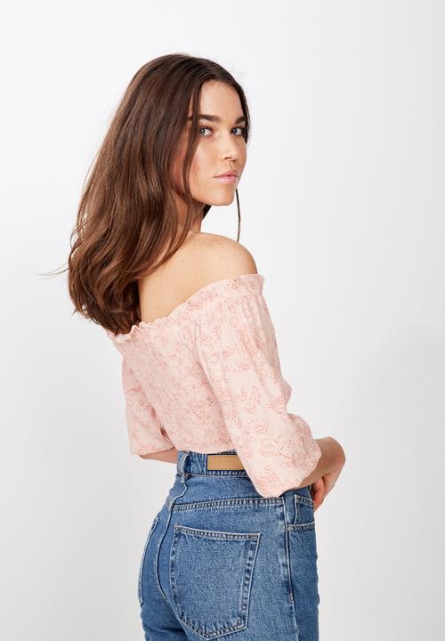 Cotton On - Tesse off shoulder blouse - pink