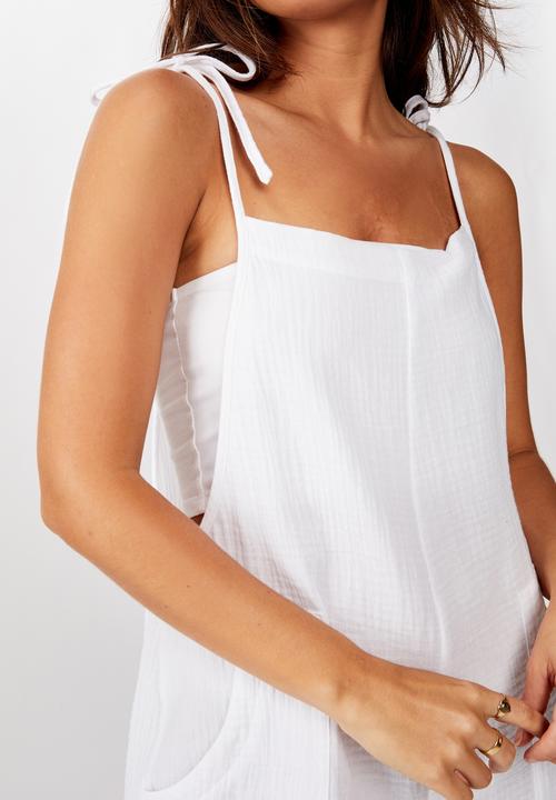 Factorie - Textured playsuit - white