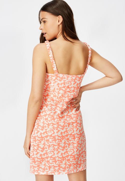 Factorie - Sweetheart mini dress taylor ditsy - orange