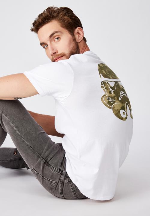 Cotton On - Star Wars - khaki storm trooper tee - white