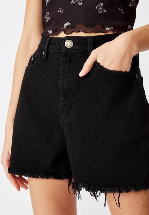 Factorie - Boyfriend denim shorts - black