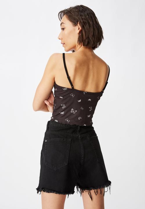 Factorie - Boyfriend denim shorts - black