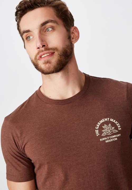 Cotton On - The garment makers Tbar moto T-shirt - brown