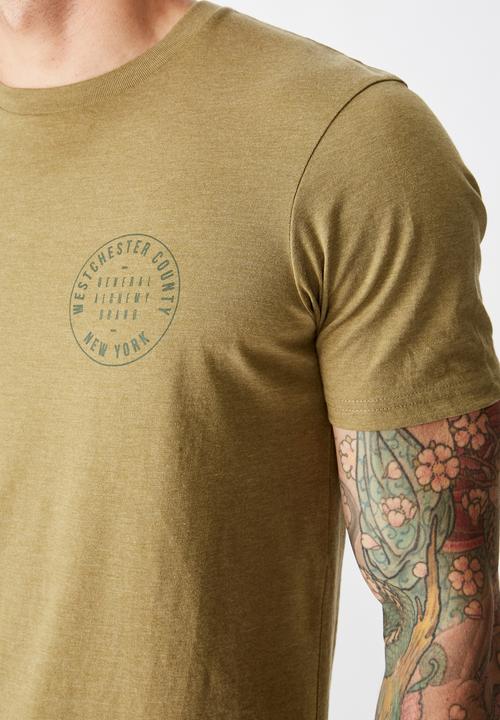 Cotton On - General alchemy Tbar moto T-shirt - khaki